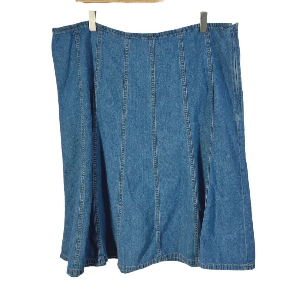 y2k Vintage Relativity Blue Denim Knee Length Skirt Women's Size 18 Plus Size - Picture 2 of 7